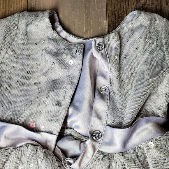 Nanette Lepore Girls Silver Gray Sequin Formal Holiday Dress Size 24m EUC - Picture 5 of 16